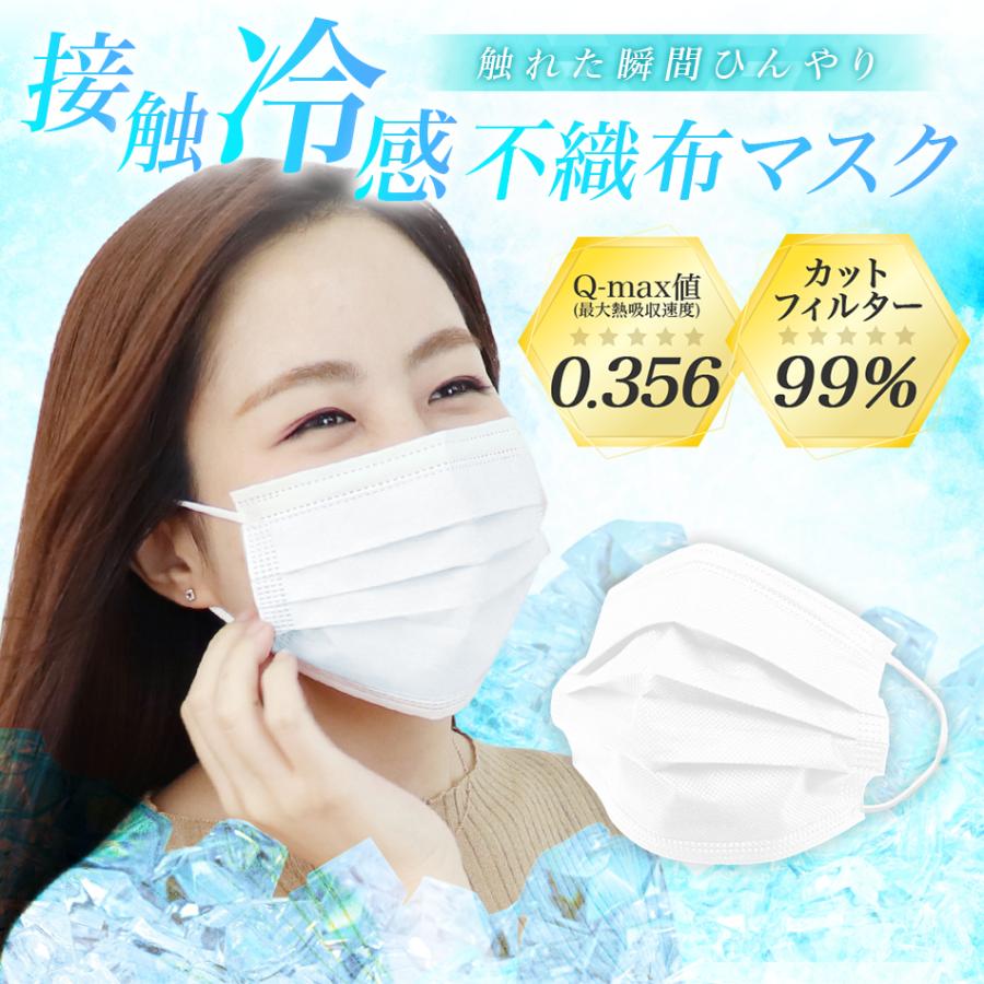 冷感 不織布マスク 夏用 145mm 小さめ 女性 子供 接触冷感 平ゴム 99 カット クールマスク ひんやり 3層構造 夏用マスク 冷感マスク 涼しい Q Max値0 356 W Class 通販 Paypayモール