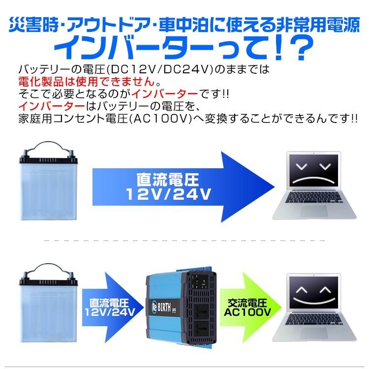 正弦波インバーター バッテリー ポータブル電源 防災 非常用電源 車中泊 アウトドア 12v 定格3000W DC12V / AC100V  50Hz/60Hz切替可能 USBポート付 | WEIMALL | 05