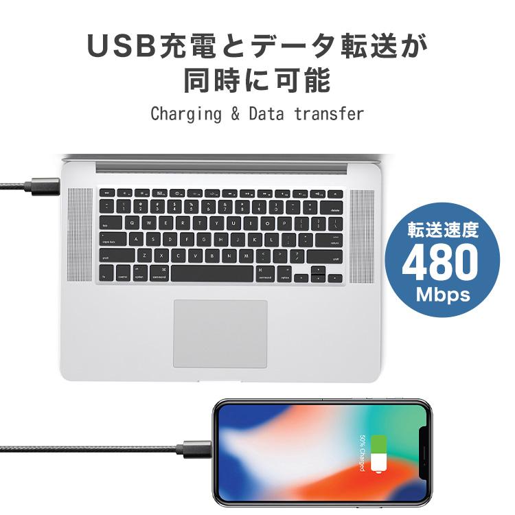 タイプC ケーブル 充電ケーブル 2本セット Type-C to Type-C 充電器 急速充電 25cm 50cm 1m 1.5m 断線防止 高性能チップ USB ナイロン編み iPhone15 | WEIMALL | 08