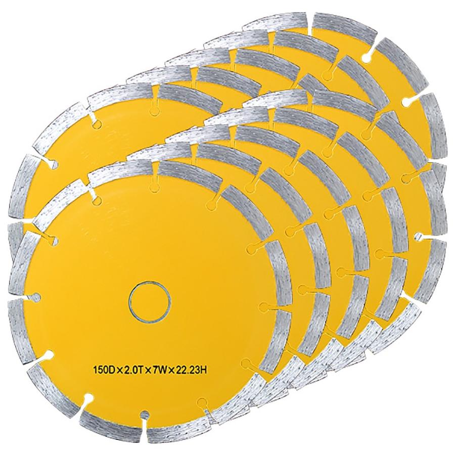 ダイヤモンドカッター 150mm セグメント 乾式 コンクリート ブロック タイル レンガ 切断用 刃 替刃 替え刃 10枚セット WEIMALL