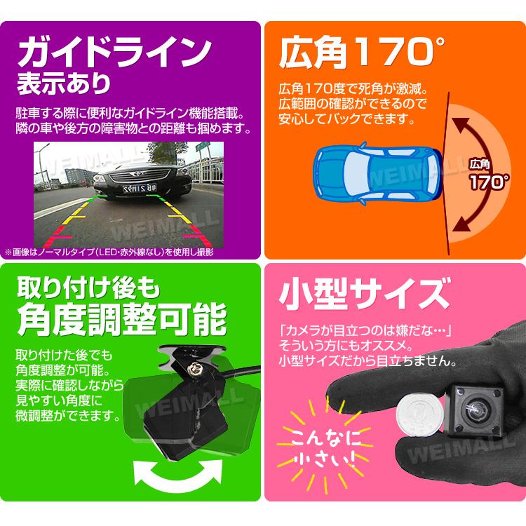 WEIMALL（ウェイモール） 赤外線カメラ リア用 小型 カメラ バック