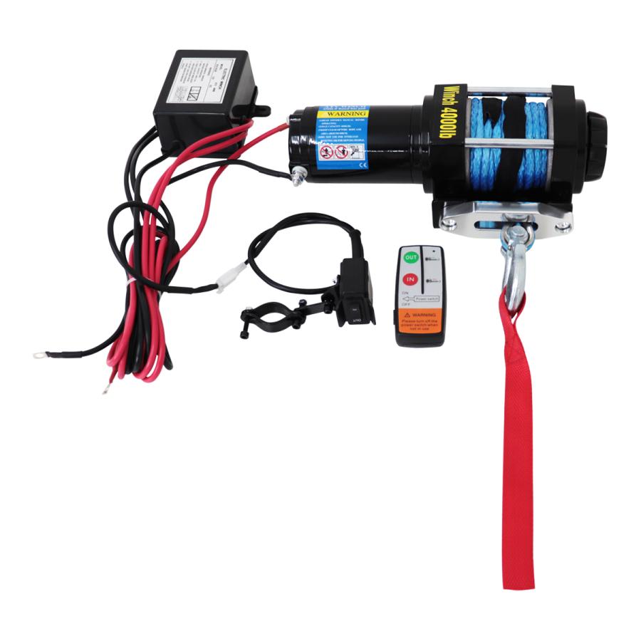 WEIMALL 電動ウインチ 12V 4000LBS ロープタイプ 無線リモコン付 WEIMALL 電動ウインチ 12V 4000LBS ロープタイプ 無線リモコン付