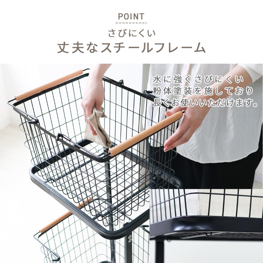 ランドリーバスケット カバー付き 洗濯かご 2段 大容量 72L メッシュ スリム 取っ手付き キャスター付き 収納ラック ランドリーワゴン 新生活 | WEIMALL | 17