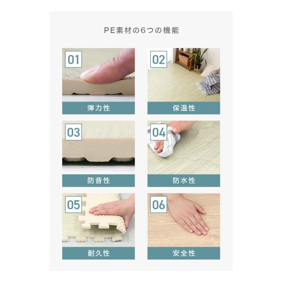 ジョイントマット 全7色 木目調 60cm 64枚  約12畳 大判 ベビー マット 防音 騒音 吸収 厚さ1cm 赤ちゃん クッションマット 防音力ΔLL-4等級(1級防音) WEIMALL | WEIMALL | 12