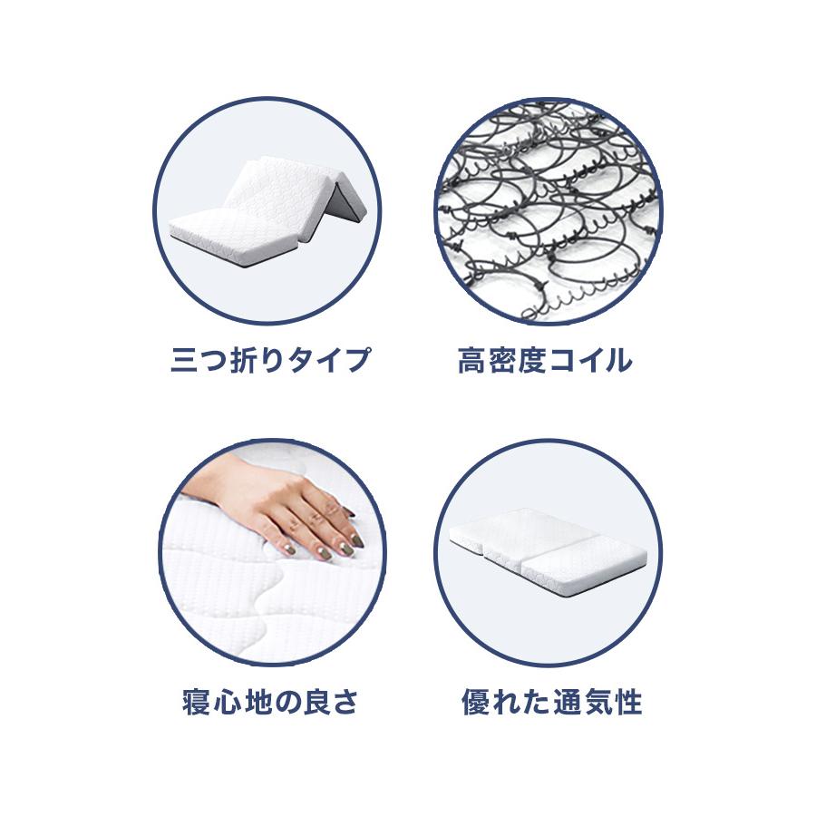 WEIMALL 3つ折りボンネルコイル スプリングマットレス 17cm セミダブル
