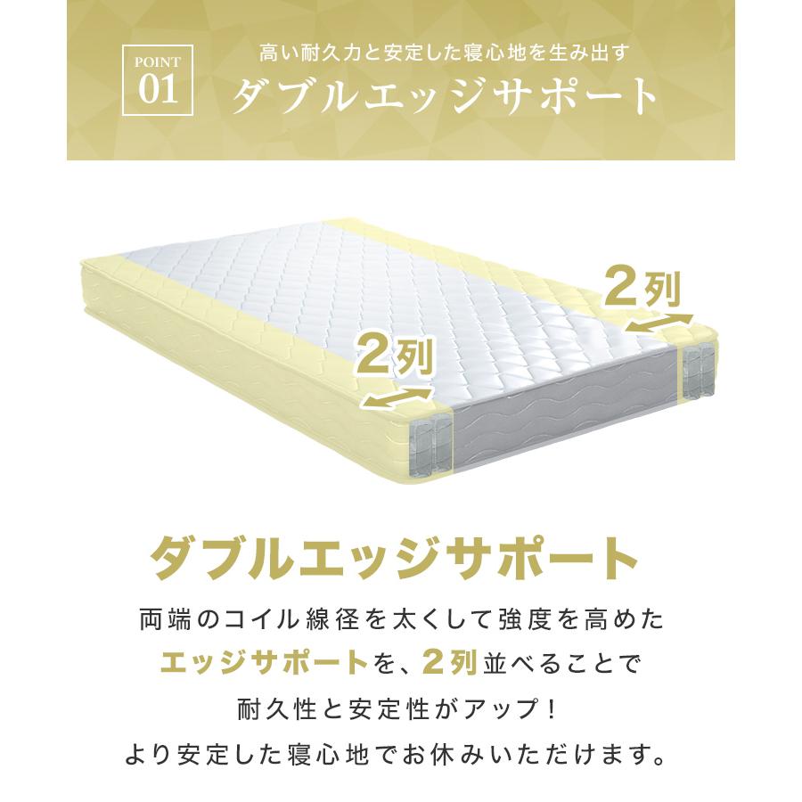 ポケットコイル マットレス ダブル ダブルエッジサポート 極厚20cm スプリングマットレス ベッドマット 圧縮梱包 敷き布団 寝具 快眠 睡眠改善 | WEIMALL | 05