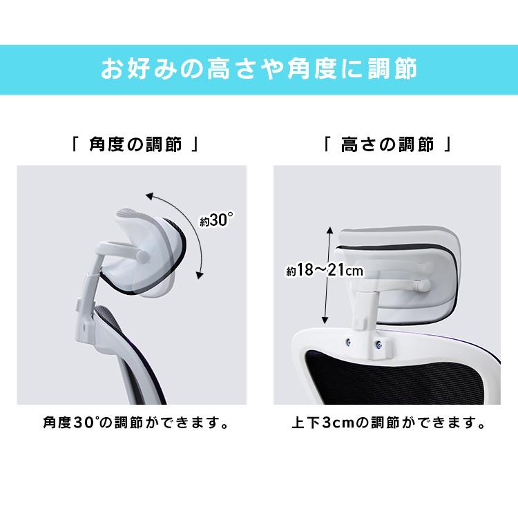 WEIMALL オフィスチェア ヘッドレスト リクライニング S字