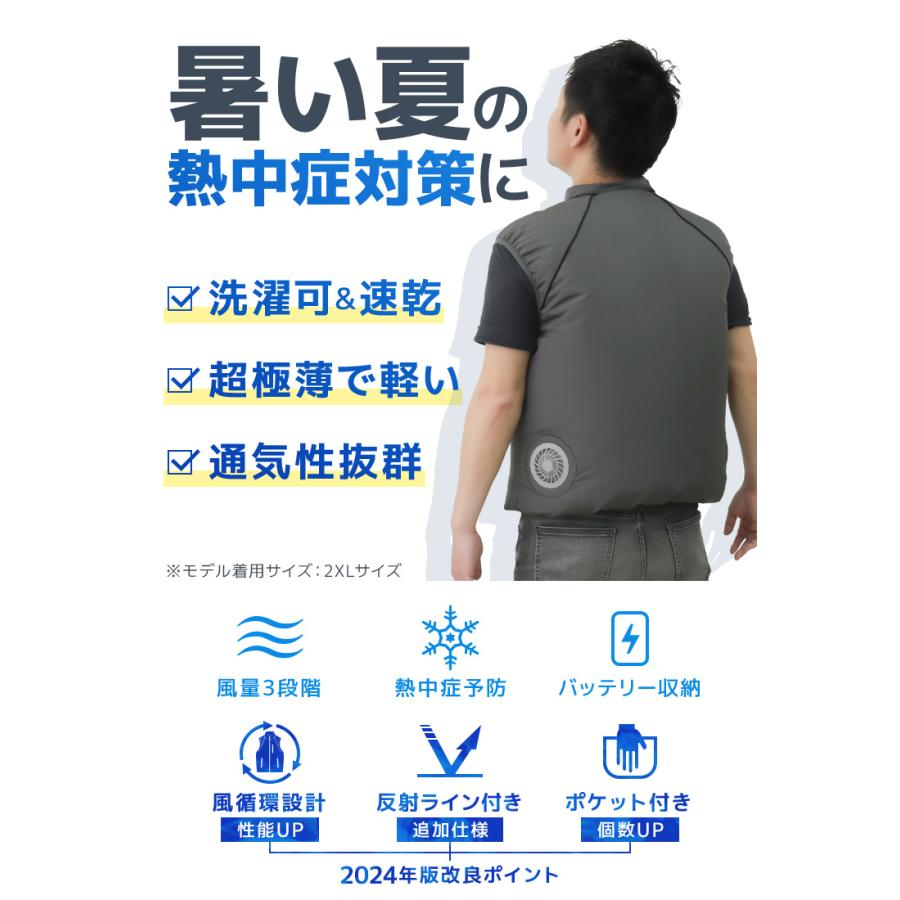 WEIMALL クールベスト バッテリー付 セット ファン付きベスト