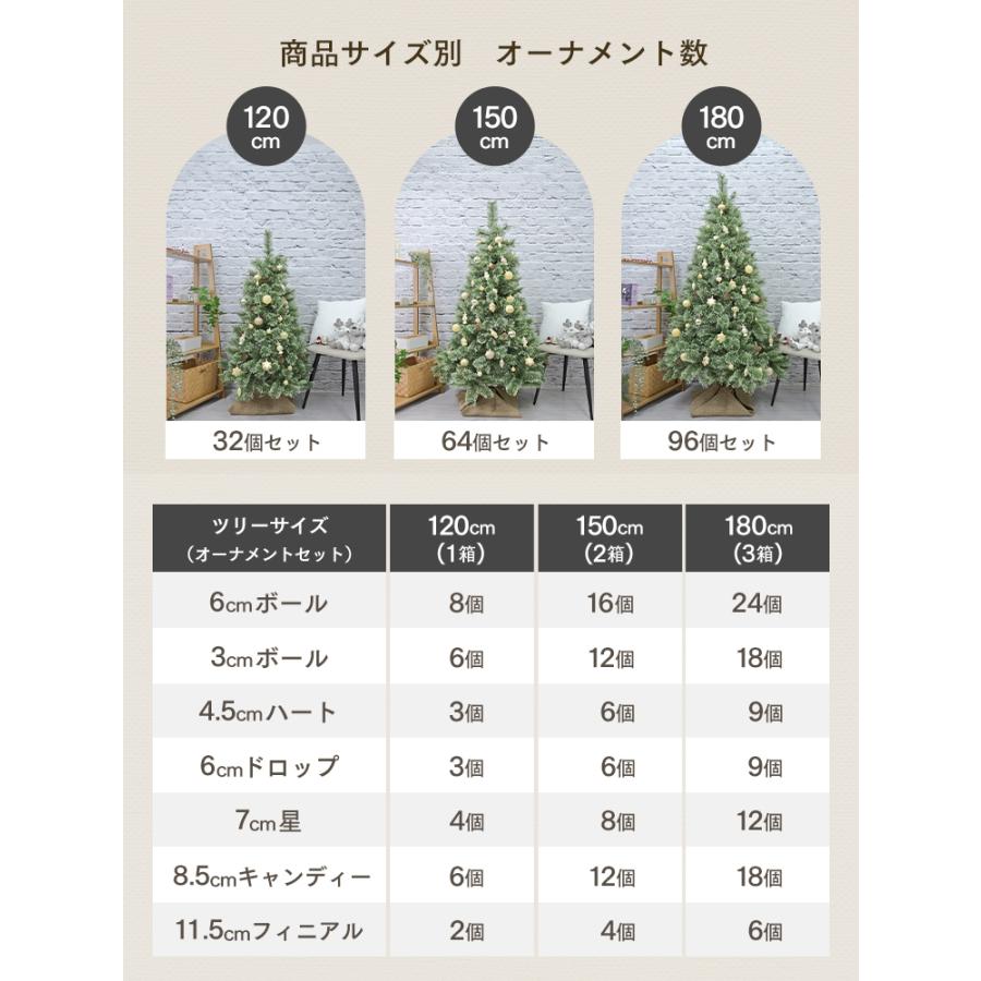クリスマスツリー 150cm おしゃれ オーナメントセット 北欧 ヌードツリー クリスマスツリーの木 松ぼっくり スリム リアル 収納ケース 高級 まるで本物_20
