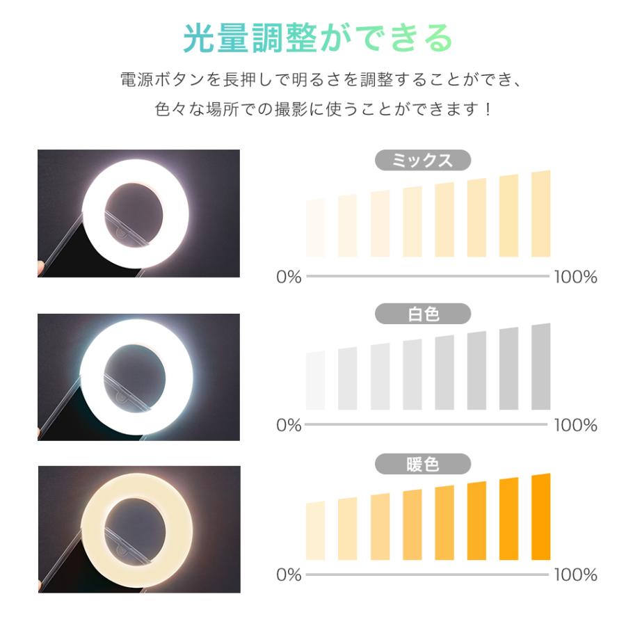 WEIMALL LEDリングライト 自撮りライト リングライト クリップ式