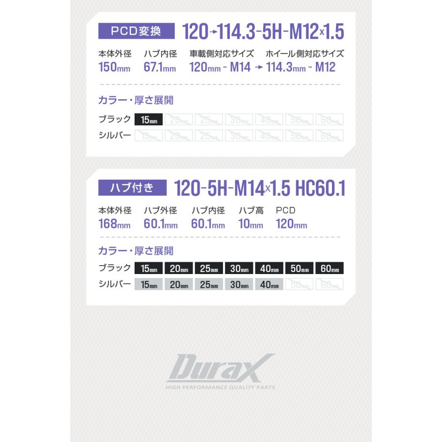 Durax ワイドトレッドスペーサー ワイトレ スペーサー 50mm