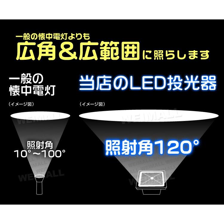 LED投光器 2個セット 10W 100W相当 充電式 防水 バッテリー搭載 コンセント シガーソケット対応 昼光色 WEIMALL｜w-class｜05