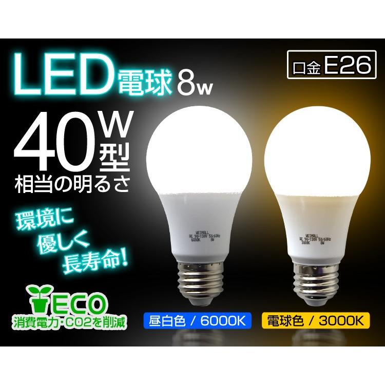 WEIMALL LED電球 100個セット 8W 40W形 E26 一般電球 電球色 昼 WEIMALL LED電球 100個セット 8W 40W形 E26 一般電球 電球色 昼