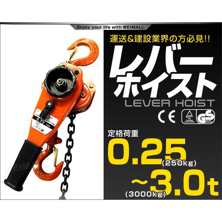 レバーホイスト 3t 3000kg チェーン 巻き上げ 巻き下げ 荷締め WEIMALL  