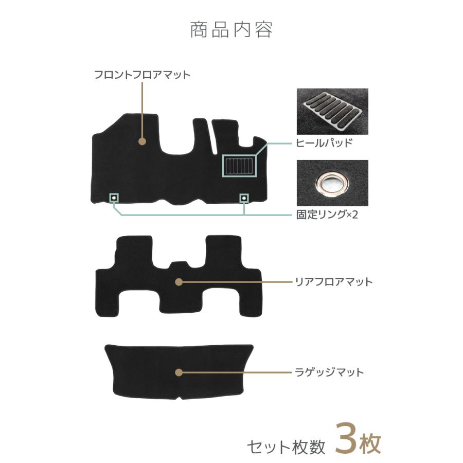 スペーシア フロアマット floormat スペーシアカスタム スズキ MK32S MK42S ラゲッジマット カーフロアマット floormat 黒 3点セット WEIMALL |  | 10