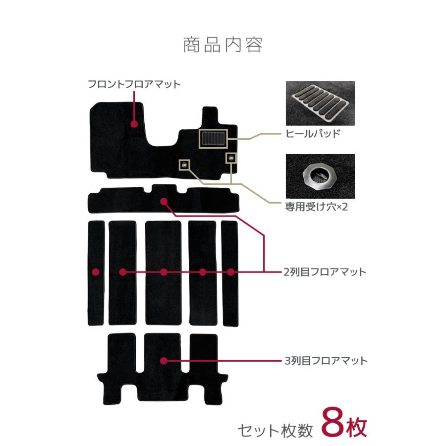 フロアマット ホンダ ステップワゴンEHEV 7人乗り 8P 8点セット RP6