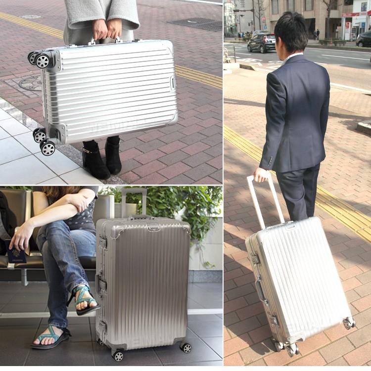 スーツケース Mサイズ キャリーバッグ 大容量 大型 軽量 アルミ