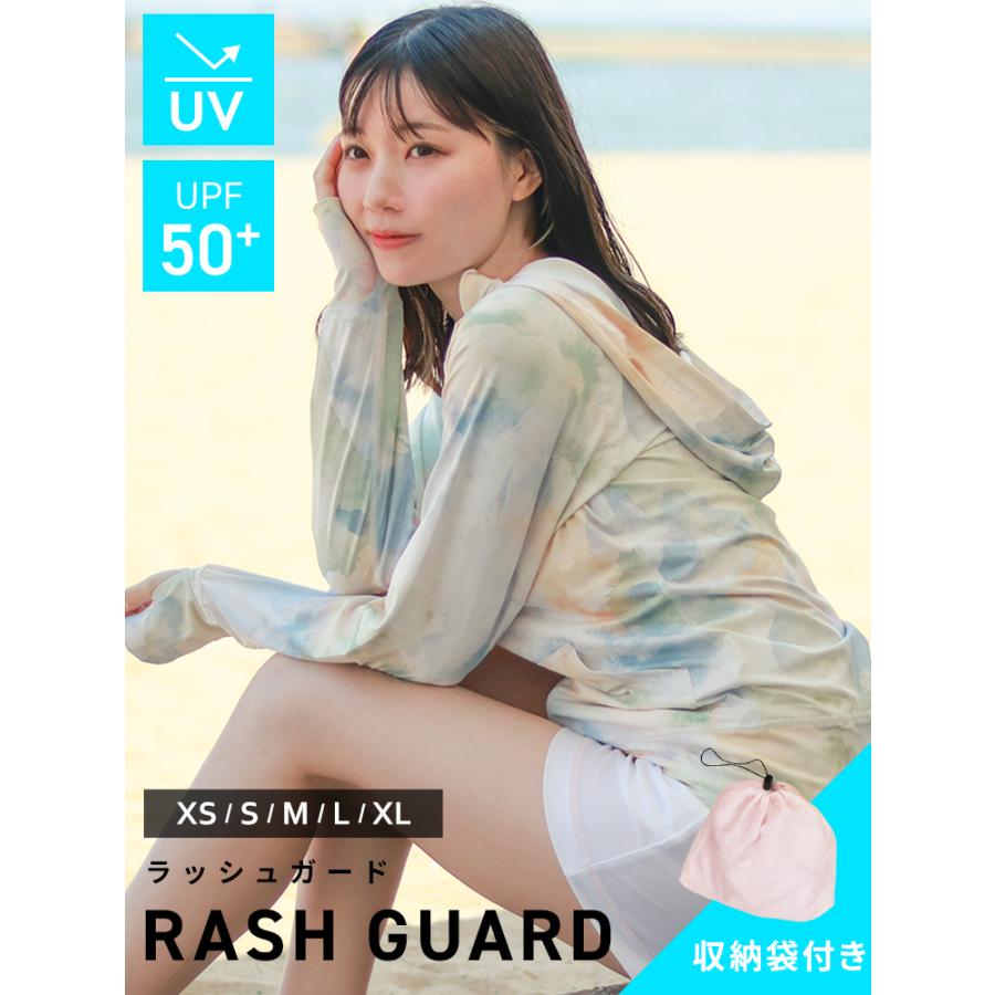 UVカットパーカー ラッシュガード 冷感 フード レディース UV 指穴 吸水 速乾 日焼け対策 紫外線防止 水着 長袖 YKKファスナー ストレッチ素材 | WEIMALL | 07