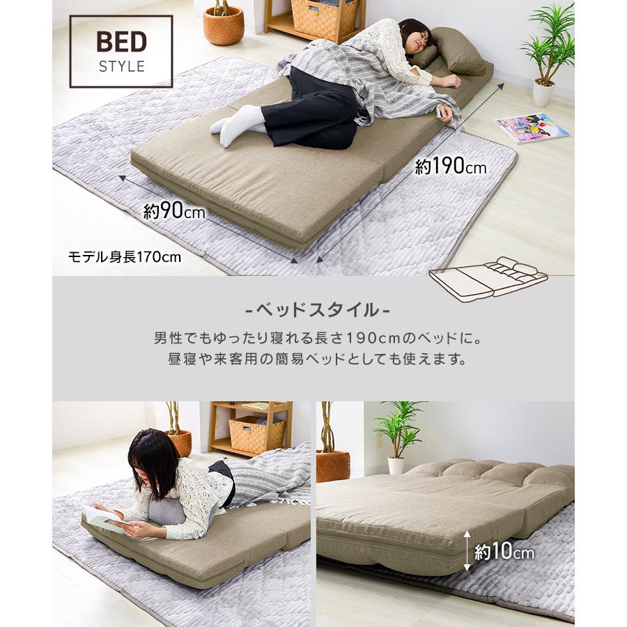 WEIMALL ソファーベッド 1人掛け ソファベッド 幅90cm ハイバック 3WAY
