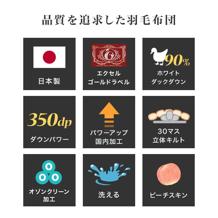 洗えるダウンケット 日本製 羽毛布団 肌掛け布団 シングルロング ダウン90% ロイヤルゴールドラベル 春夏 抗菌 防臭 防カビ 寝具 | WEIMALL | 05