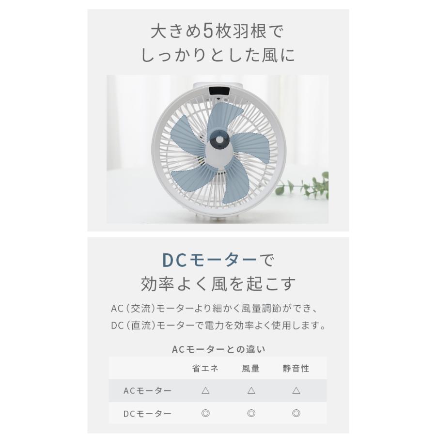 扇風機 卓上 壁掛け 吊り下げ サーキュレーター アウトドア テント キャンプ 小型 LED照明 | WEIMALL | 13