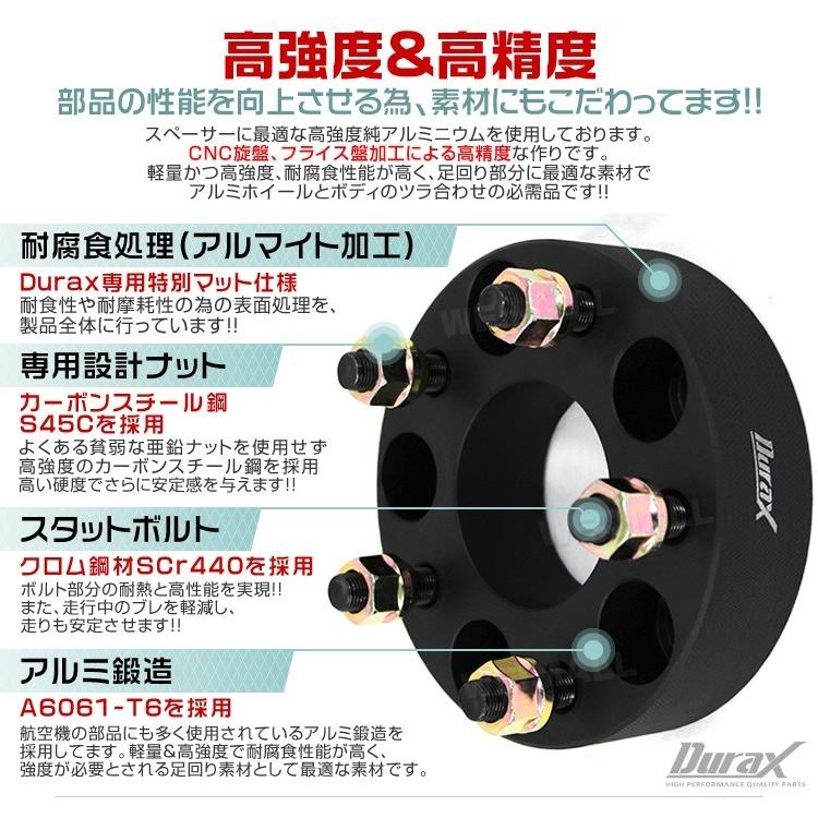 Durax ワイドトレッドスペーサー ワイトレ スペーサー 20mm ブラック 黒 PCD114.3 PCD100 4穴 5穴 M12×1.5 M12×1.25 2枚セット 選択式 WEIMALL｜w-class｜04