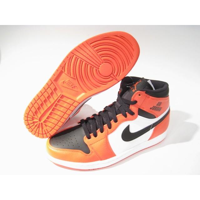 orange black and white jordan ones