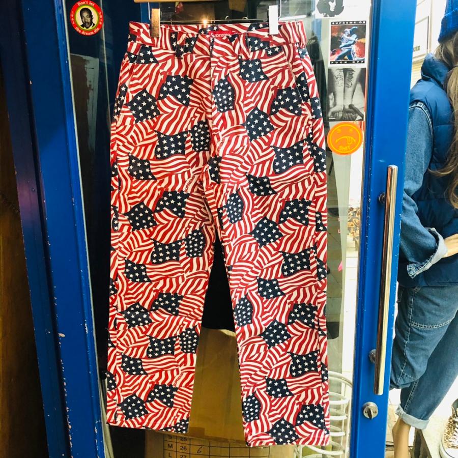 超大特価 ss Supreme Frag Work Pant Frag Of The United States シュプリーム 星条旗柄 ワークパンツ デニムパンツ アメリカ国旗 総柄 Size S 30 即発送可能 Vinylspotnyc Com