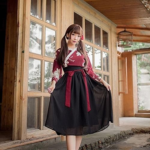 激安 セール 着物 浴衣 袴 はかま 昭和 大正 明治 女学生 コスプレ 衣装 花魁 着物トップス 袴風スカートのセットアップ着物コスチューム Khcos1144 スーツドレスカジュアルフリーダム 通販 Yahoo ショッピング