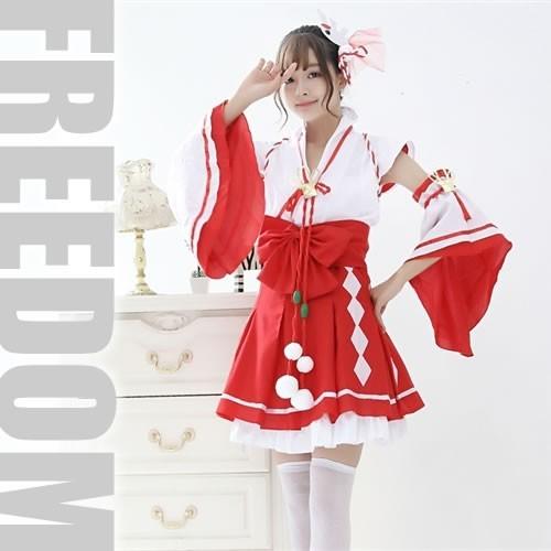 セール Sale 巫女 アイドル 神社 着物ドレス 巫女装束 コスプレ 衣装 大人気のアイドル系巫女コスチューム Khcos941 スーツドレスカジュアルフリーダム 通販 Yahoo ショッピング
