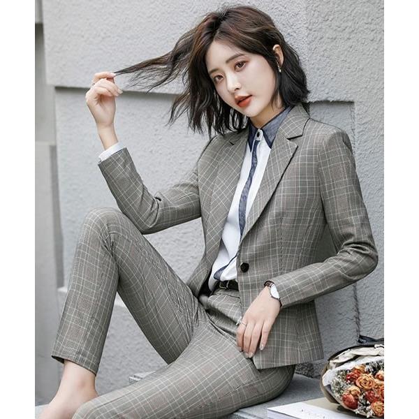 セール スーツ Ol 就活スーツ リクルート ビジネス 入学式 パンツスタイルorスカートスタイル2点セットのチェック柄レディーススーツ S M L サイズ Yoro435 S2 スーツドレスカジュアルフリーダム 通販 Yahoo ショッピング