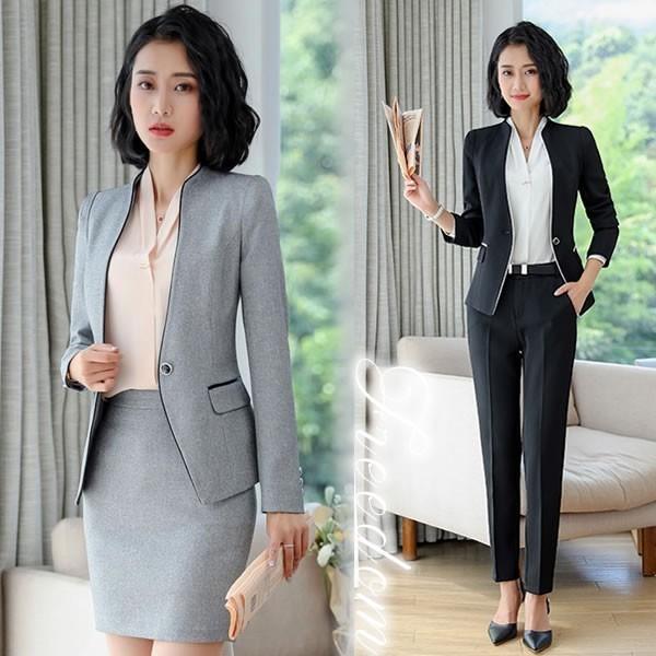 セール レディースファッション スーツ Ol ビジネス スーツ フォーマル 卒業式 入学式 パンツスタイルorスカートスタイルの3点セット 縁取りノーカラースタイルレディーススーツ サイズ M 卒業式 スーツドレスカジュアルフリーダム L S Yoro571 S3b 売れ筋オススメ の