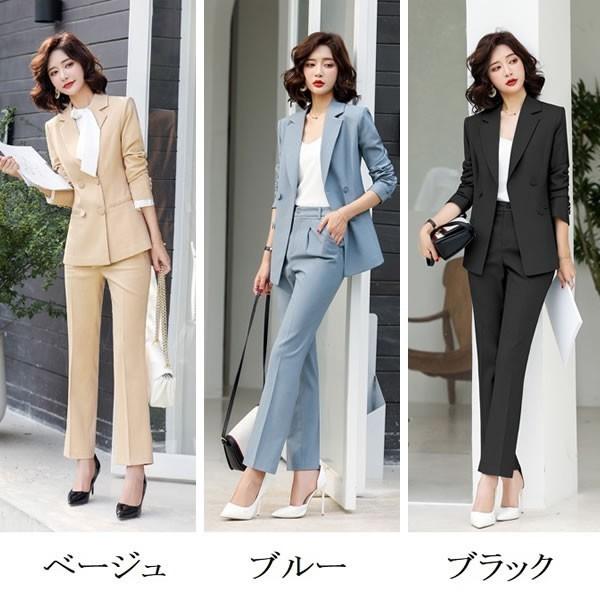 スーツ Ol オシャレ お出かけ 卒業式 入学式 パンツスタイル2点セット ダブルブレストjkリボンシャツのレディーススーツ S M L サイズ セール Yoro696 S2 スーツドレスカジュアルフリーダム 通販 Yahoo ショッピング