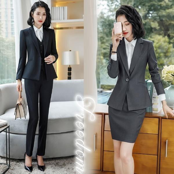 大きいサイズ スーツ 卒業式 パンツスタイルorスカートスタイルの4点セット 上品ベーシックスタイルレディーススーツ 2l 3l 4l 5l サイズ セール Creyman Com