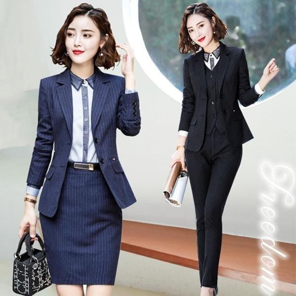 大きいサイズ 卒業式 パンツスタイルorスカートスタイルの3点セット  