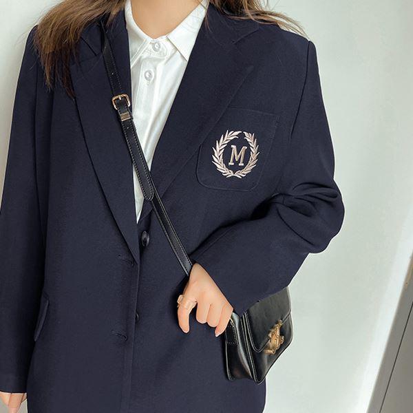 大きいサイズ コスプレ 衣装 刺繍入りジャケット＆プリーツスカートの学校制服風ファッション2点セット 2L 3L 4L 5L 6L サイズ セール_7