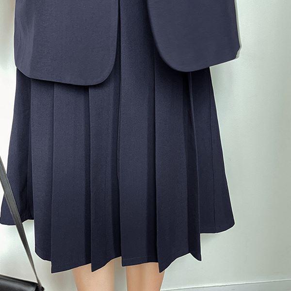 大きいサイズ コスプレ 衣装 刺繍入りジャケット＆プリーツスカートの学校制服風ファッション2点セット 2L 3L 4L 5L 6L サイズ セール_8