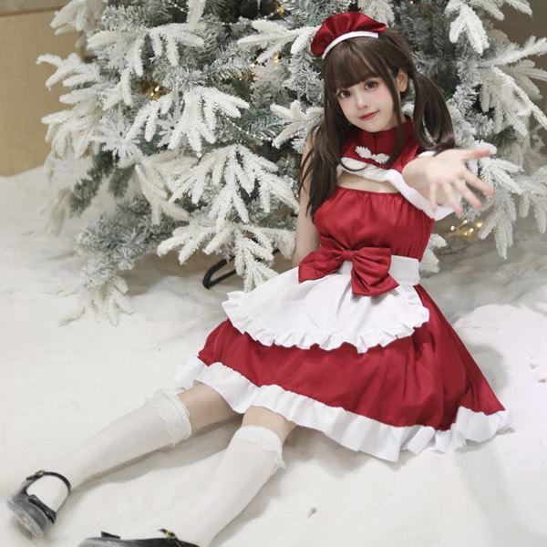 大きいサイズ クリスマス メイド チャイナ クリスマスメイド サンタ コスプレ 衣装 クリスマス仕様中華風メイド服コスチューム L 2L 3L 4L 5L 6L サイズ セール｜w-freedom｜03