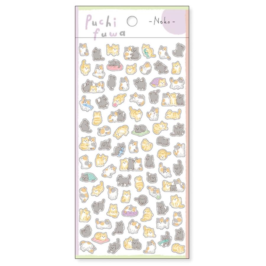 BUMP ステッカーセット プチフワステッカー ネコ 81878 Neko : 文具と雑貨のダブルガレージ