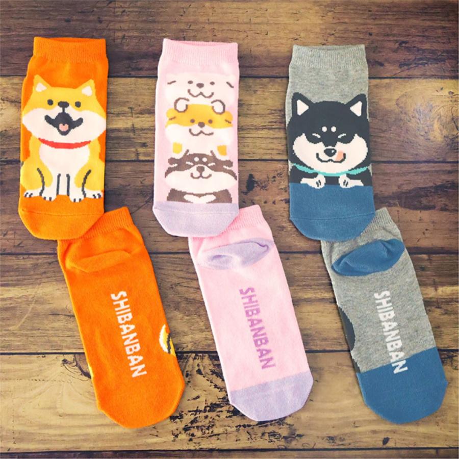 【Hobbs London】バタフライ/森/猫/犬 ソックス 3枚 セット 靴下 マインドウェイブ キャラクター ソックス 柴犬 しばんばん 3足