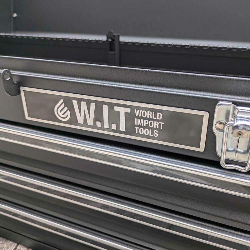 WIT アルミ踏板付3段ツールチェスト ブラック WIT-50001 : WORLD