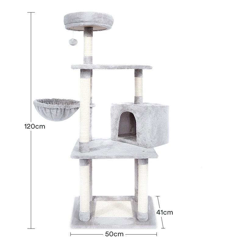 キャットタワー 据え置き 猫 ペット 【130cm ゴージャス別荘風