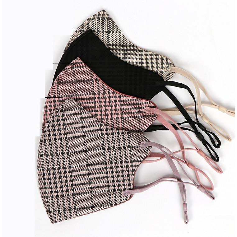 グレンチェックマスク2枚 おしゃれマスク 洗える 立体加工 男女兼用