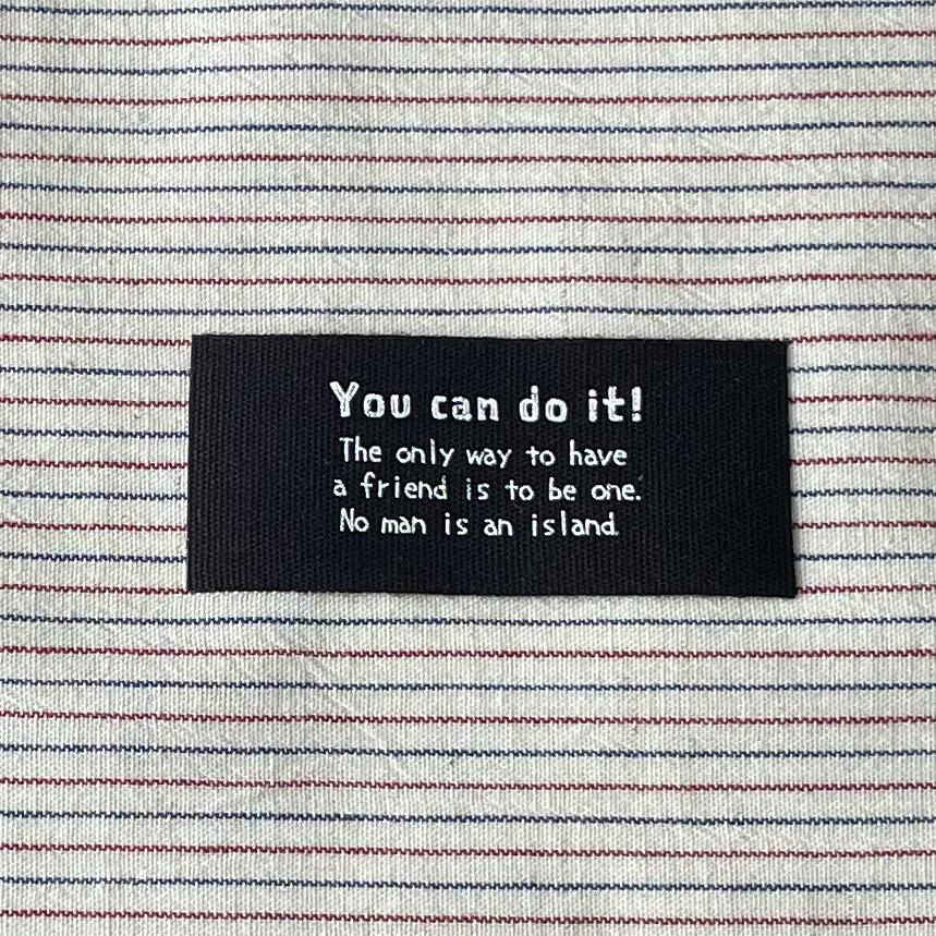 ハンドメイドに 布タグ 5枚セット 綿平織 25mm横- You can do it!（黒） | 