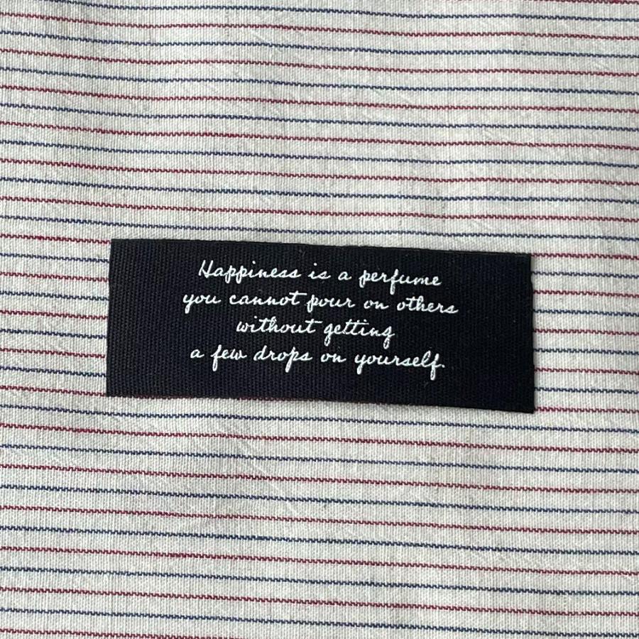 ハンドメイドに 布タグ 5枚セット 綿平織 25mm横- Happiness（黒） | 