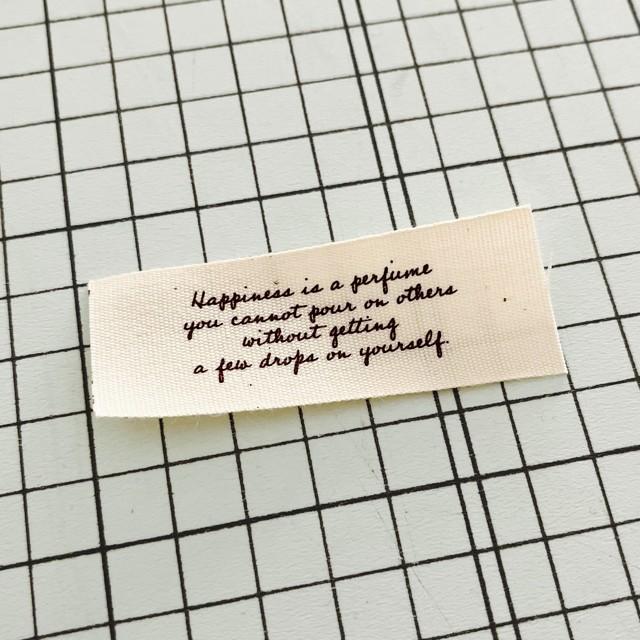 ハンドメイドに 布タグ 5枚セット 綿平織25mm横-Happiness | 