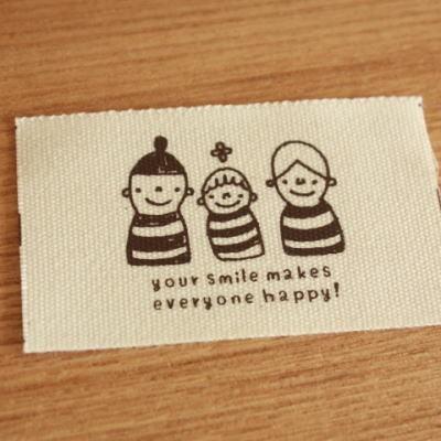 ハンドメイドに 布タグ 5枚セット 綿平織 32〜35mm横- holiday 家族 | 