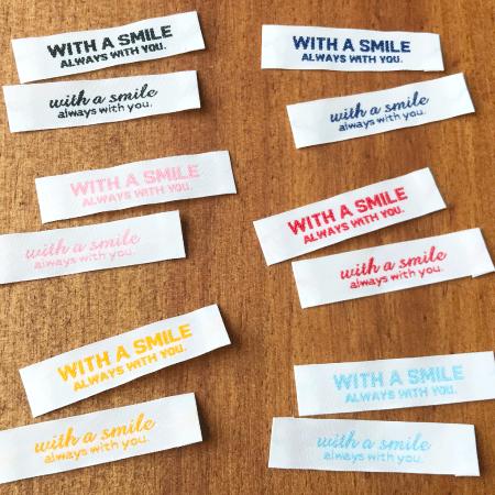 ハンドメイドに刺繍タグお試しセット‐with a smile白地タイプ | 