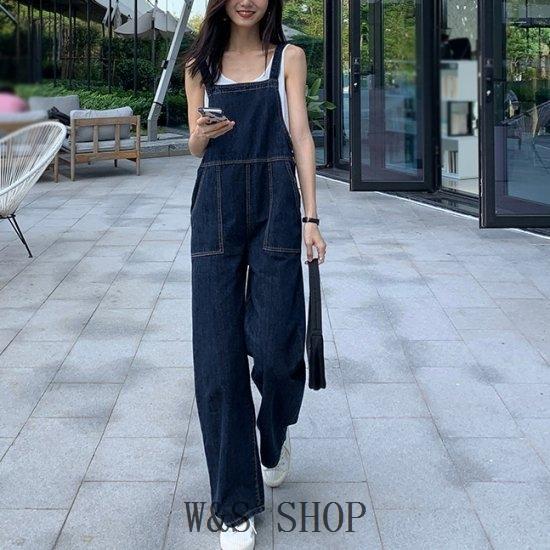 10 クーポン サロペットデニムブルーネイビーレディースオーバーオール大人可愛いステッチ紺デニムオーバーオールつなぎおしゃれトレンド春服 どこで 買える Www Superavila Com