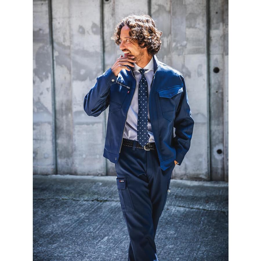 Lee セットアップ ジャケットM カーペンターパンツS ヒッコリー柄 作業服 上下セット バートル BURTLE ジャケット 7081 M-3L＆